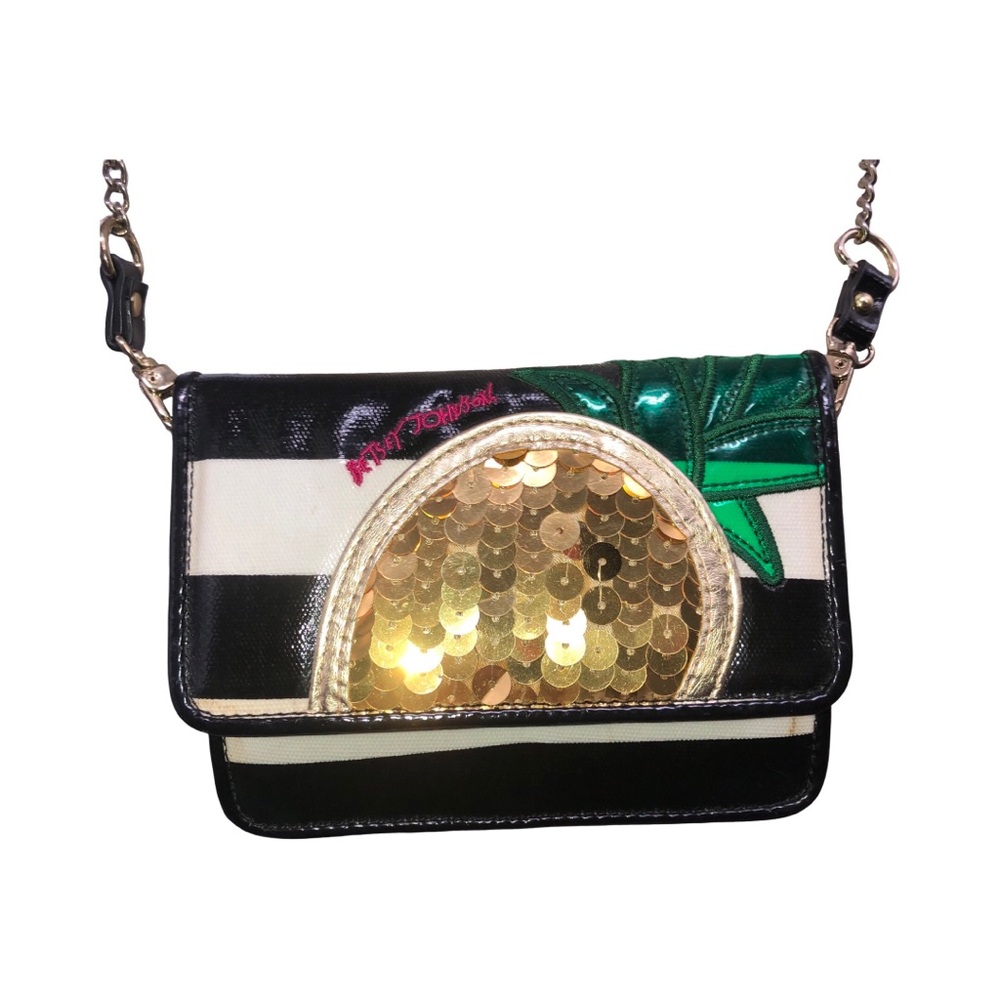Betsey Johnson Black and Gold Pineapple Crossbody Bag